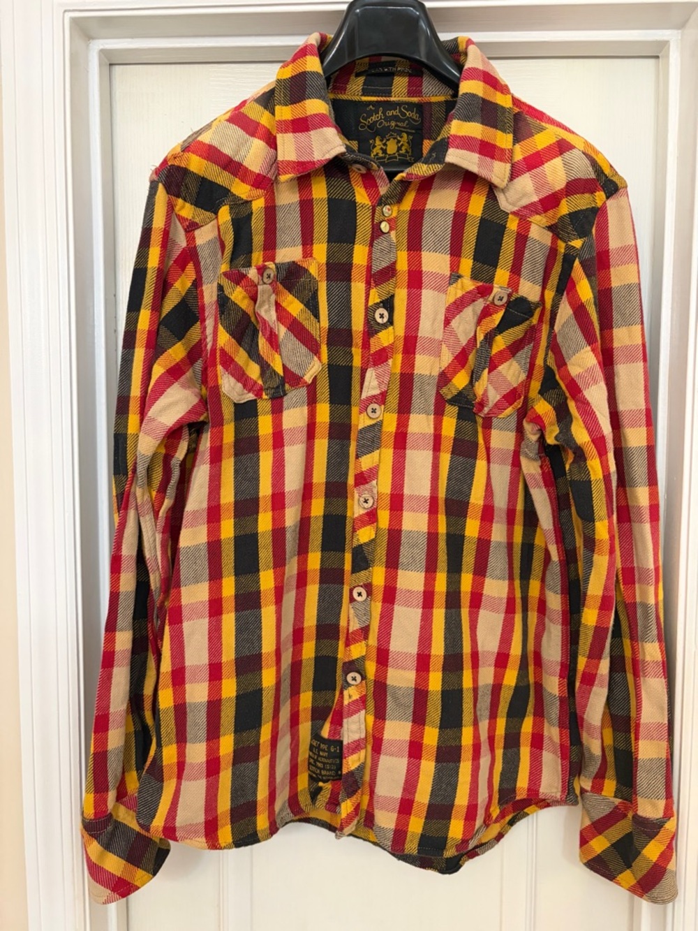 Scotch Soda Button Up Shirt Pearl Snap Cuffs XXL 472 of 500 Western Flannel